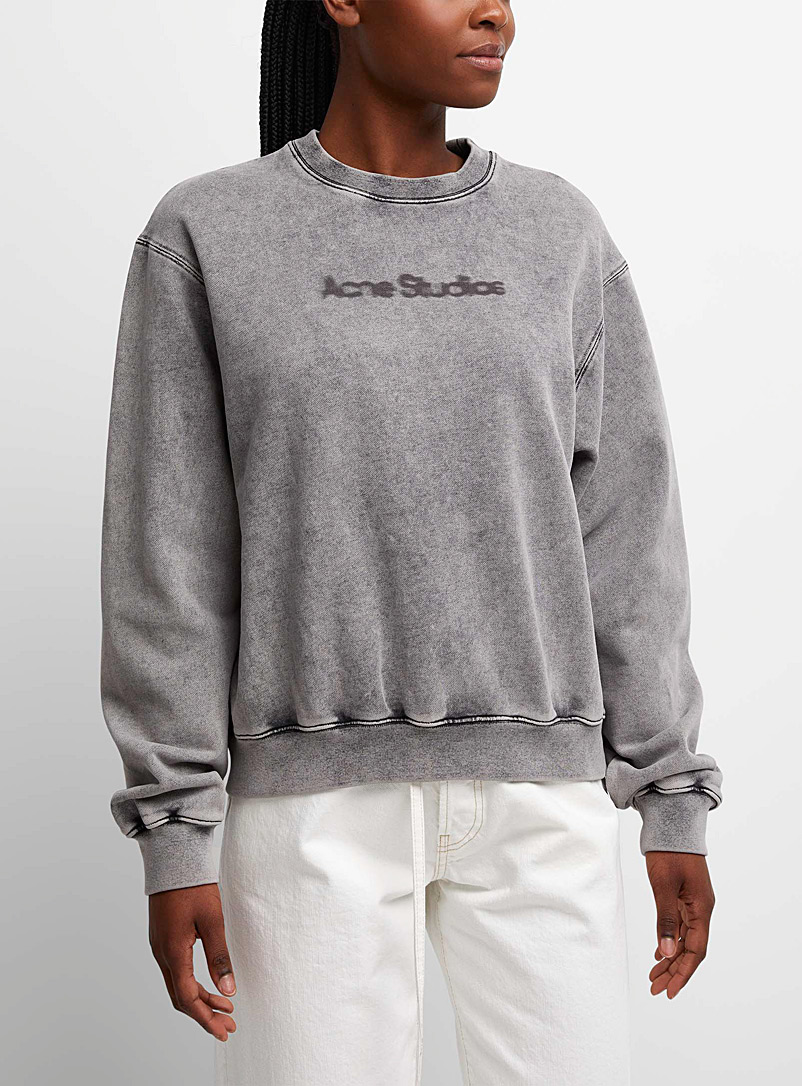 Acne Studios Light Grey Logo faded sweatshirt for women