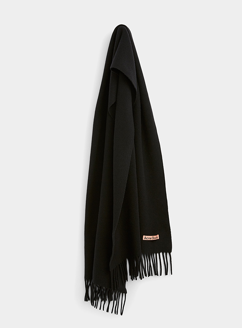 Acne Studios Black Colourful slim wool scarf for women