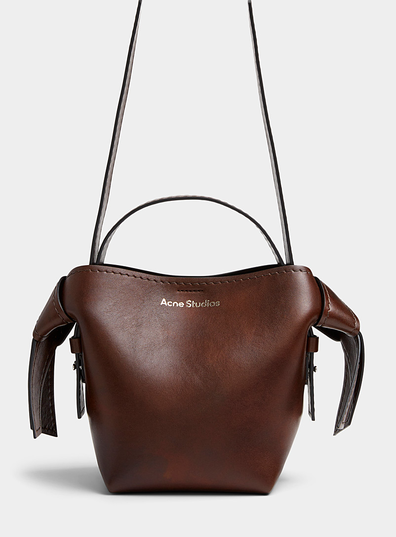 Acne Studios Dark Brown Musubi distressed mini-bag for women