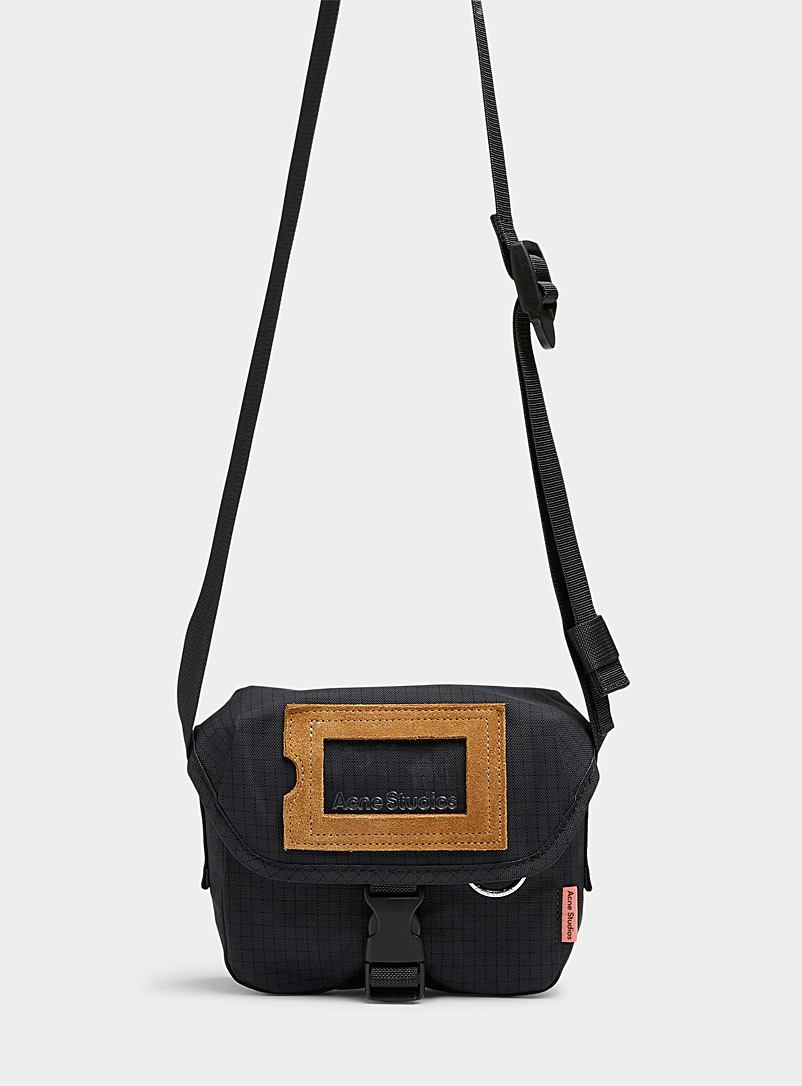 Acne Studios Black Ripstop canvas messenger bag for women