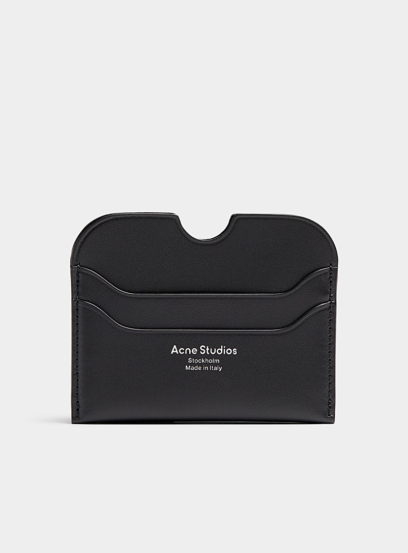 Acne Studios Black Elmas plain leather card case for women