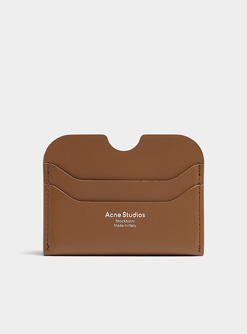 Acne Studios Honey/Camel Elmas plain leather card case for women