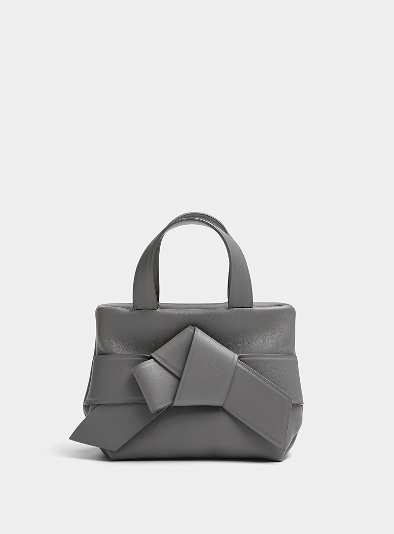 Acne Studios Dark Grey Musubi leather mini shoulder bag for women