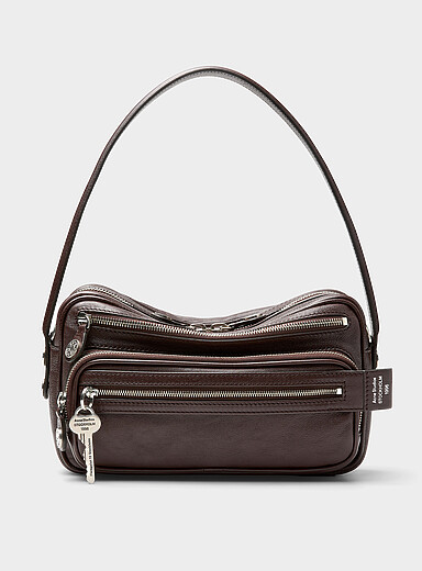 Acne Studios: Le petit sac &agrave; main Camero Brun noisette pour femme