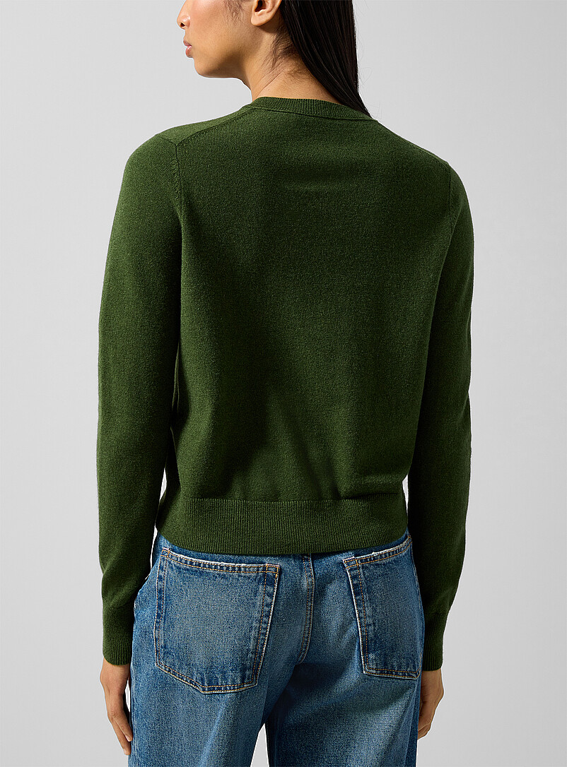 Face patch wool cardigan product image 3