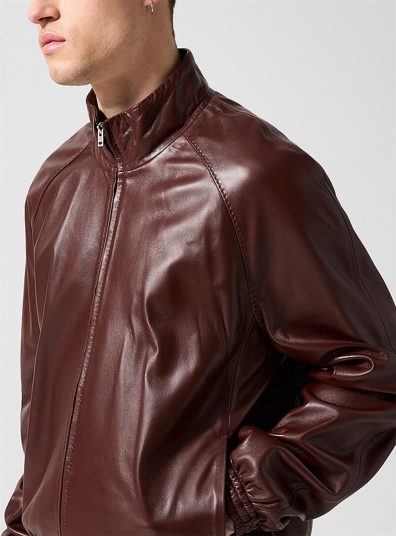 Supple burgundy leather jacket product image 2