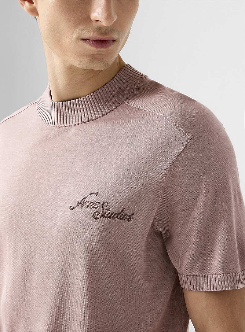 Embroidered logo pure silk short-sleeve sweater product image 2