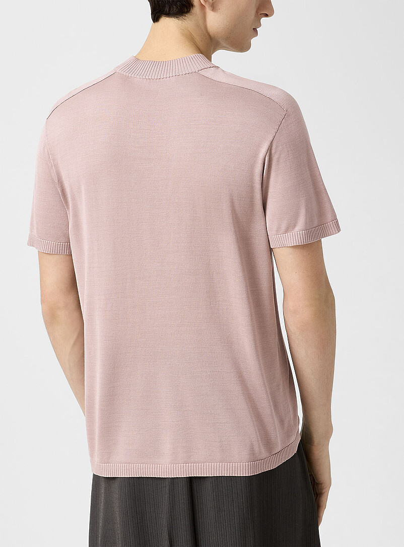 Embroidered logo pure silk short-sleeve sweater product image 3