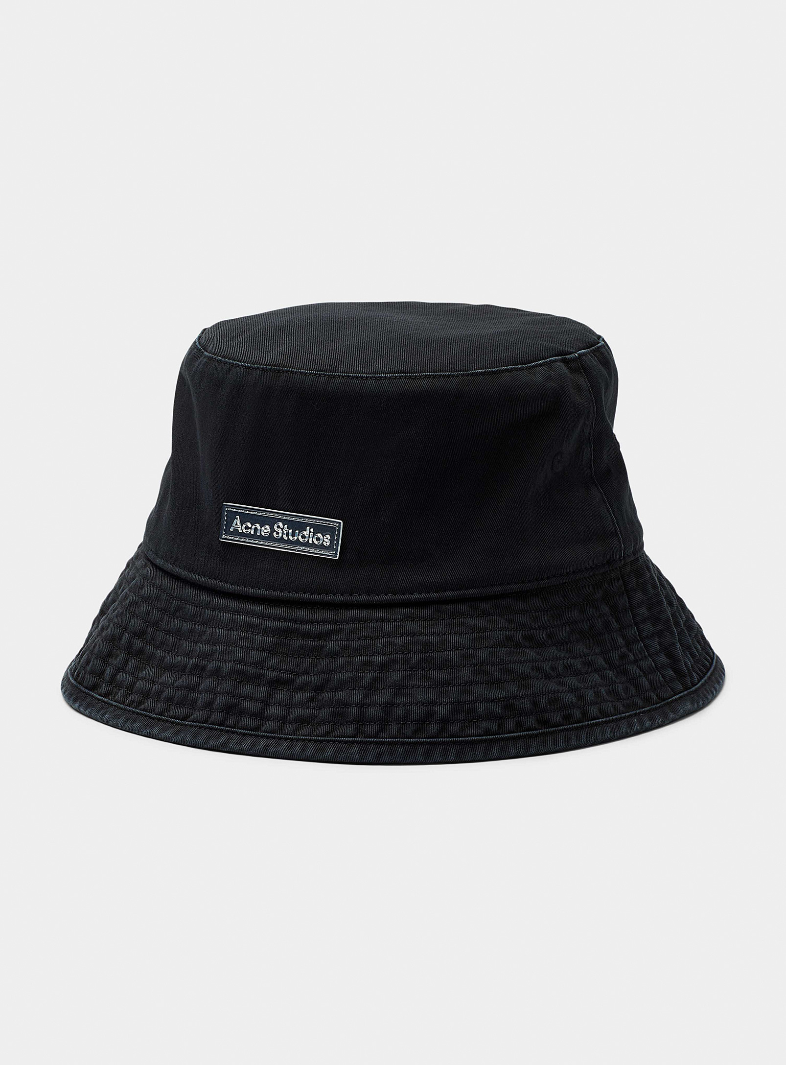 Acne Studios Clear Logo Patch Bucket Hat In Black