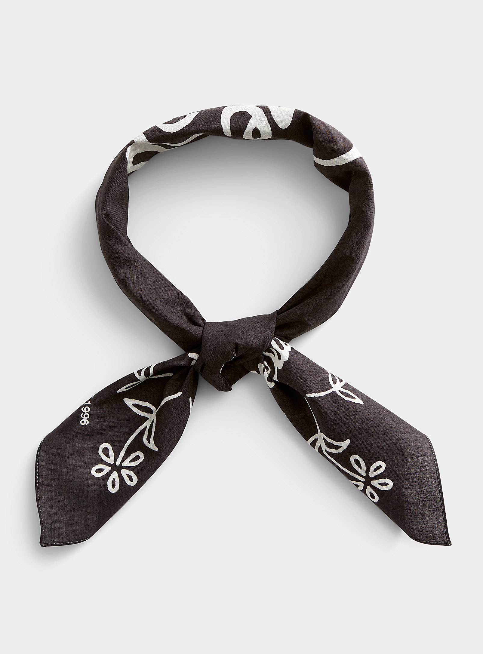 Acne Studios Cotton Bandana Scarf In Patterned White