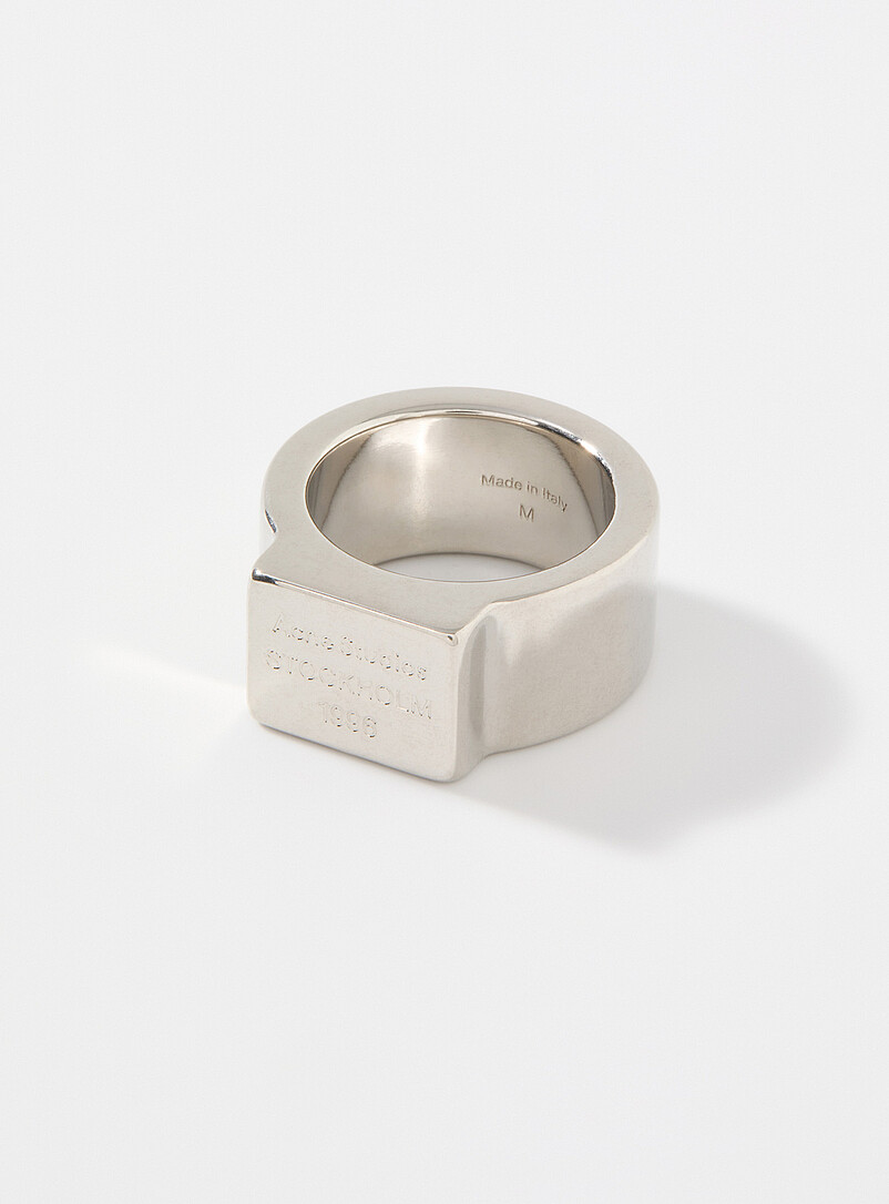 Square logo ring product image (primary)