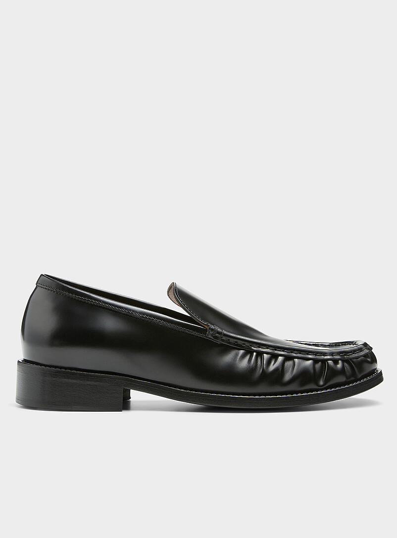 Metallized letter leather loafers Men product image (primary)