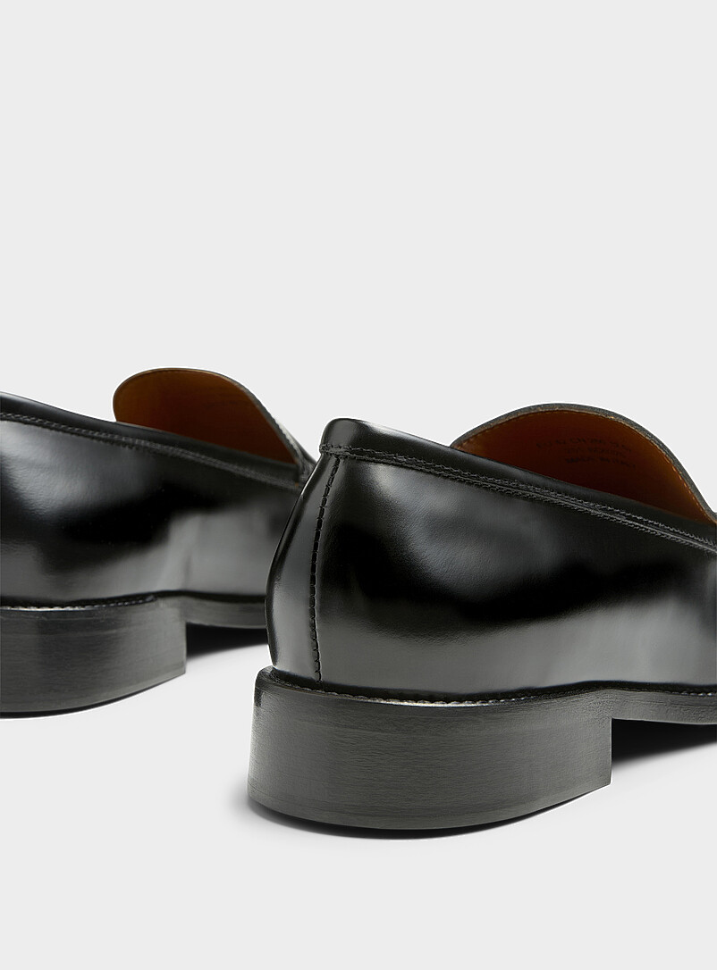 Metallized letter leather loafers Men product image 2