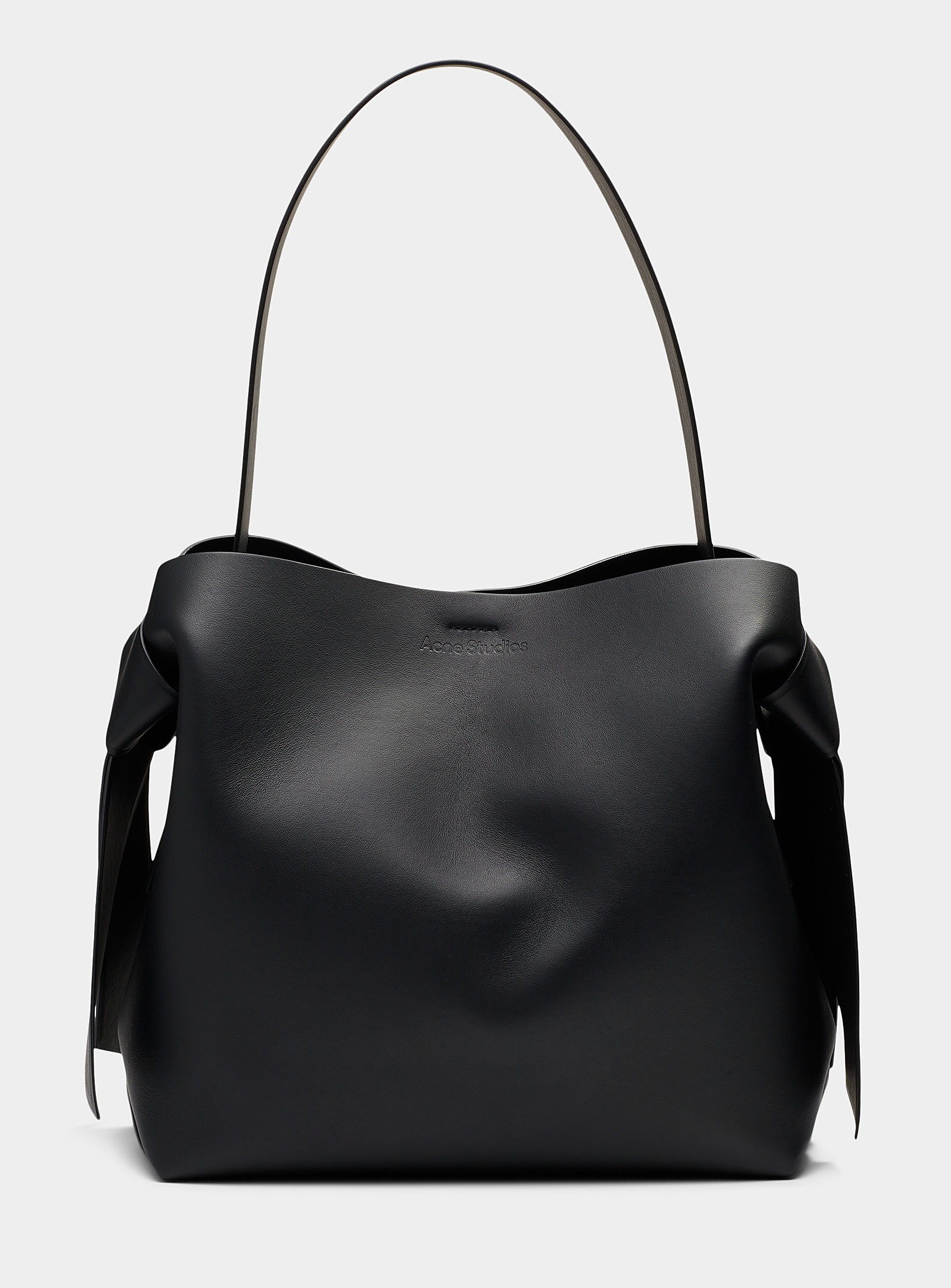Acne Studios Musubi Medium Leather Shoulder Bag In Black