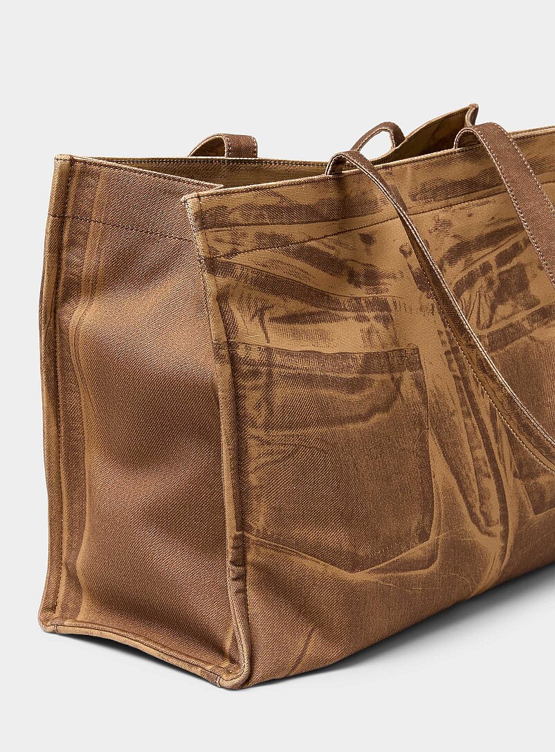 Printed denim tote bag product image 2