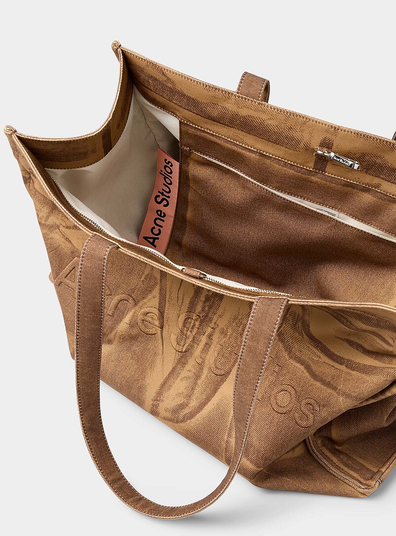 Printed denim tote bag product image 3