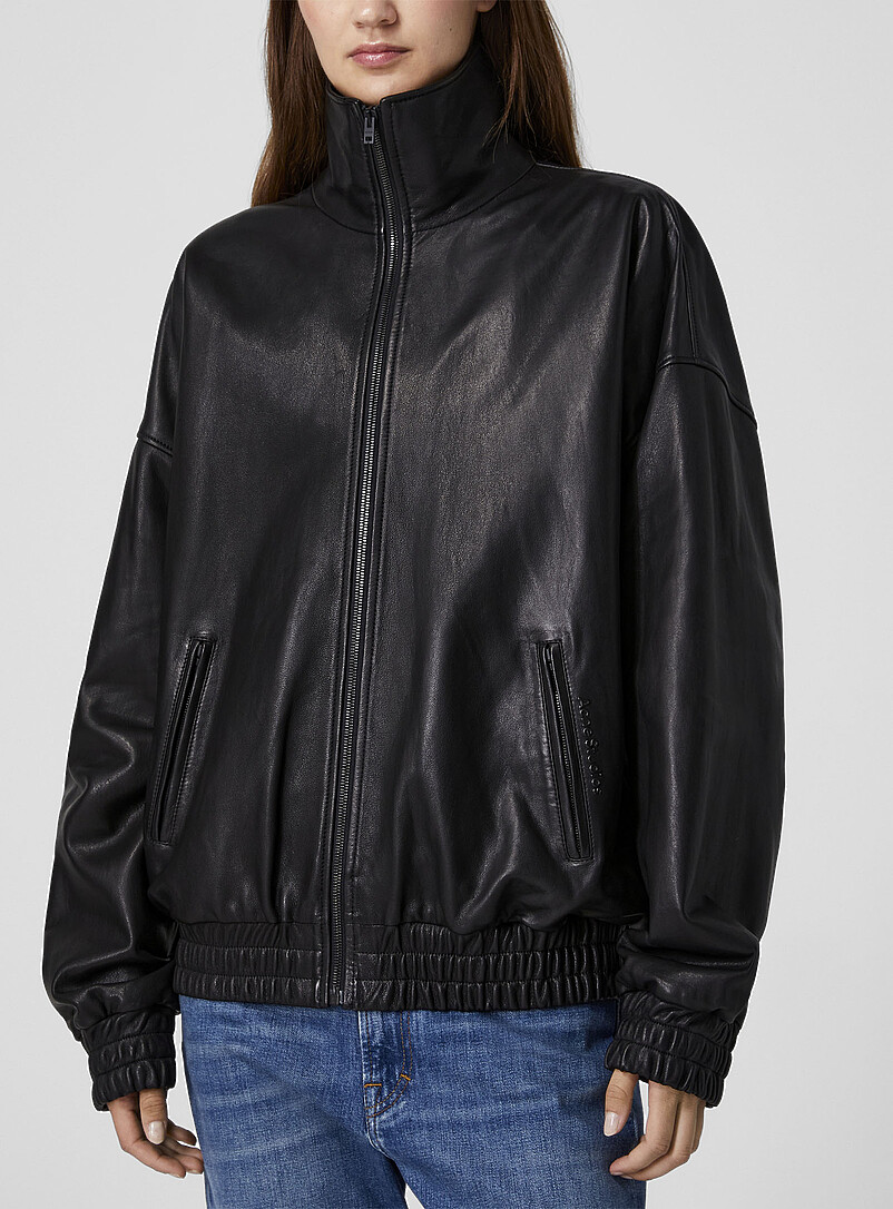 Oversized leather jacket product image (primary)