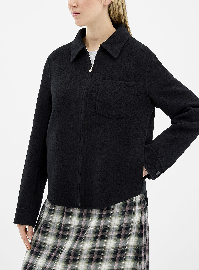 Zippered wool and cashmere overshirt product image (primary)