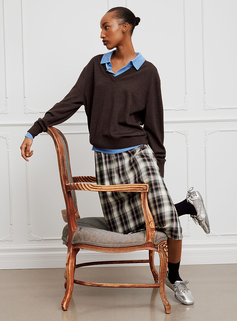 Colourful Tartan Midi Skirt