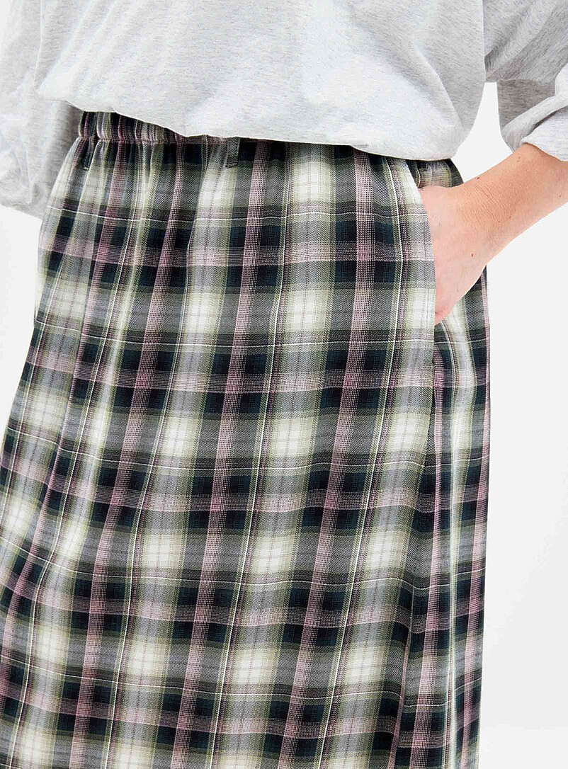 Colourful tartan midi skirt product image 2