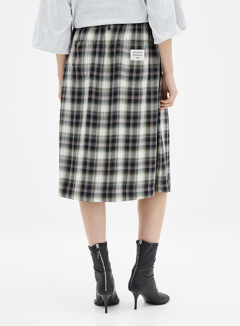 Colourful tartan midi skirt product image 3
