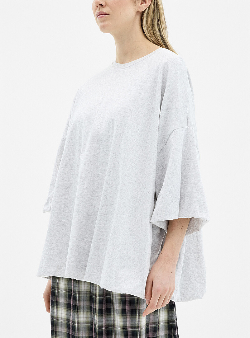 Gathered hem oversized T-shirt product image (primary)