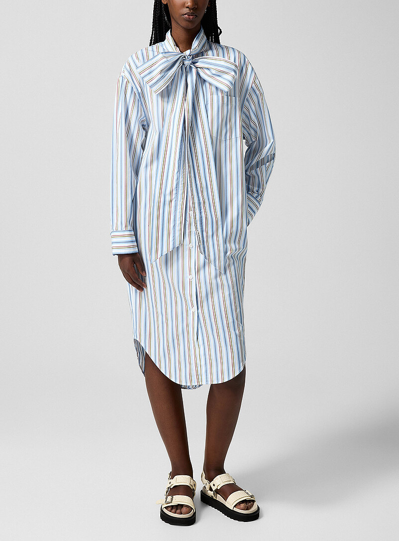 Tie-Neck Shirtdress