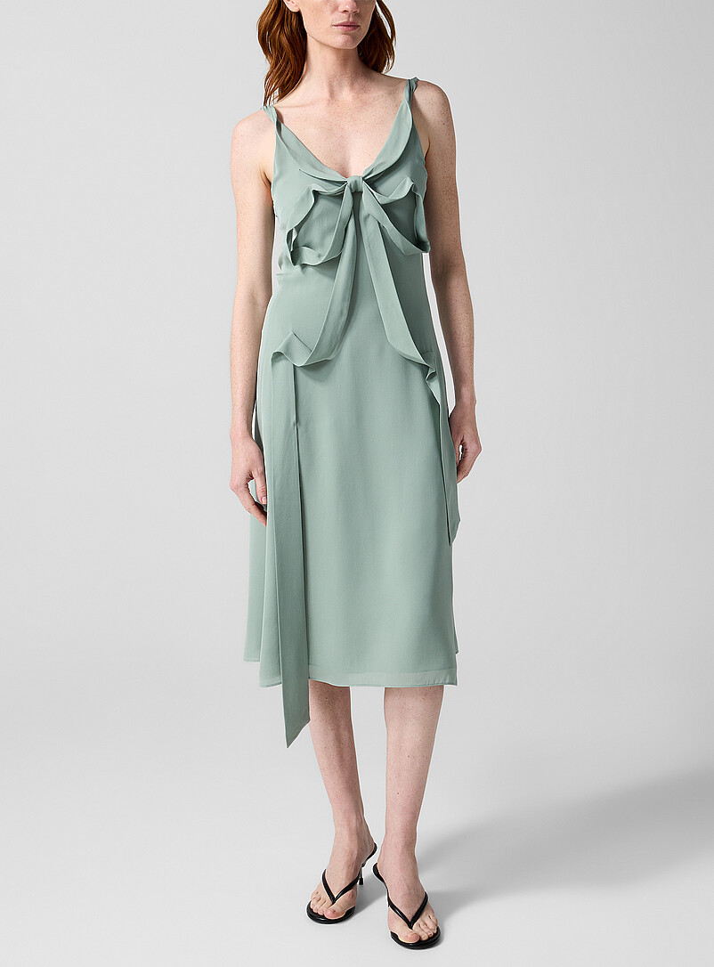 Ribbon silk midi dress product image (primary)