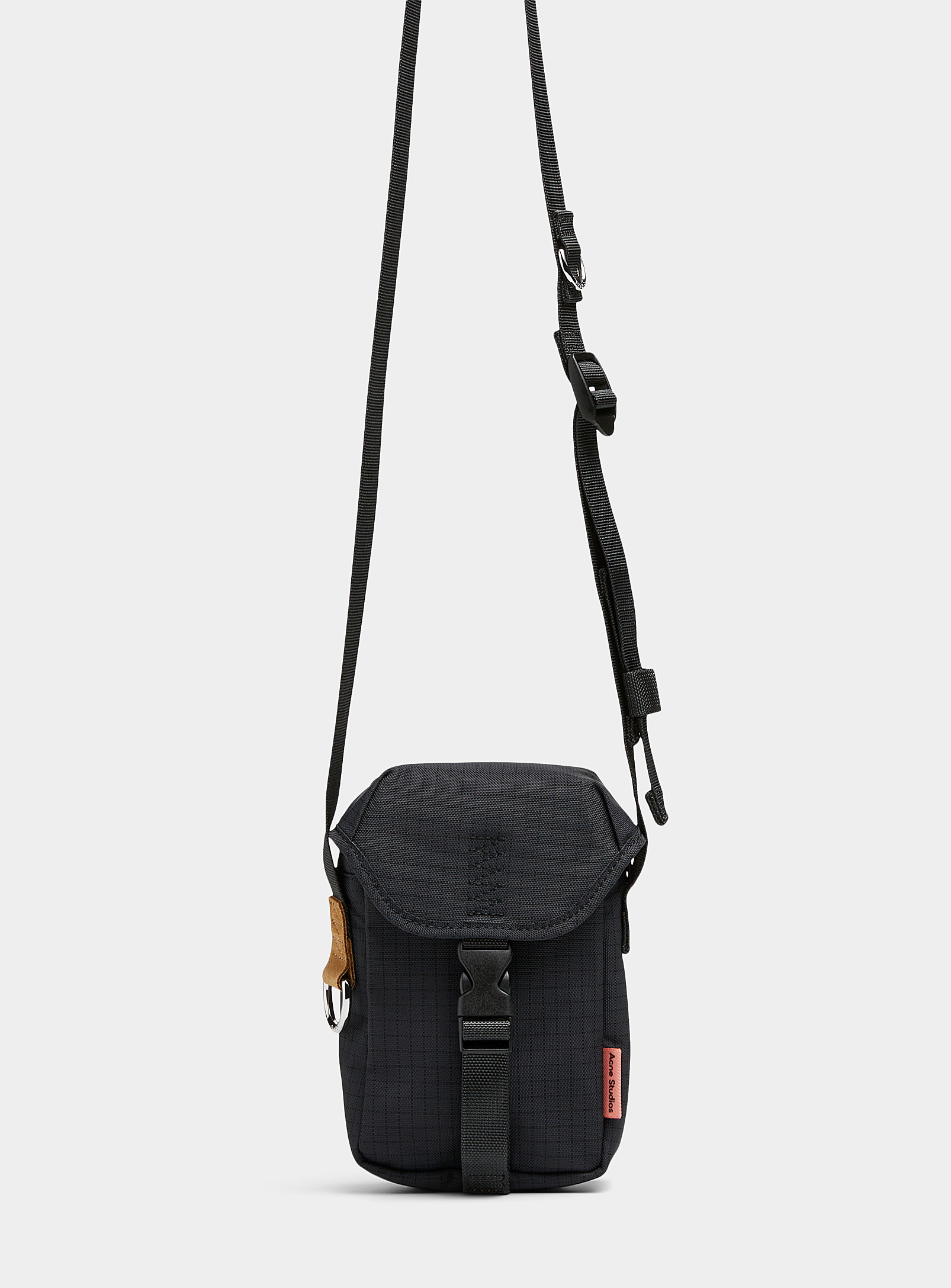 Acne Studios Ripstop Canvas Small Crossover Bag In Black