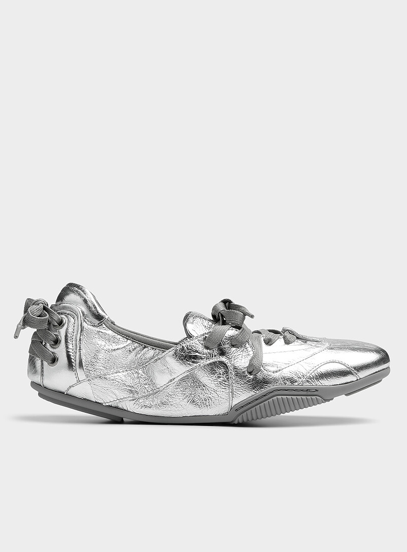 Metallic Leather Ballet Flat Sneaker Women