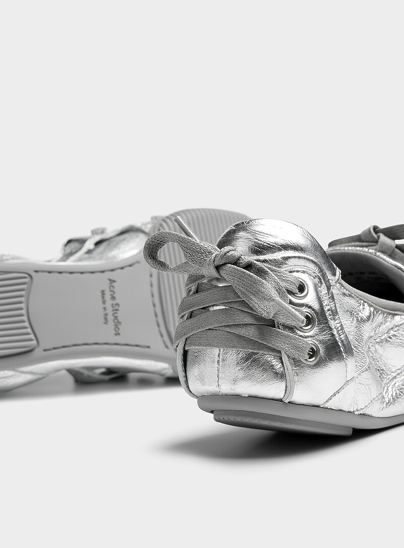 Metallic leather ballet flat sneaker Women product image 2