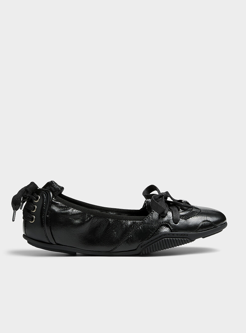 Lace-up textured leather sneaker-ballet flat Women product image (primary)