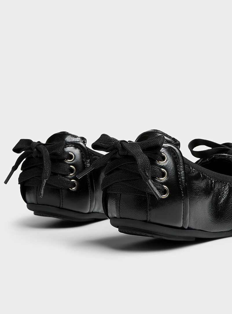 Lace-up textured leather sneaker-ballet flat Women product image 2