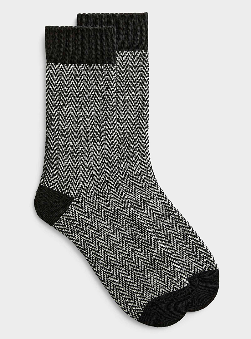 Polar Star Patterned Black Nils thermal sock for men