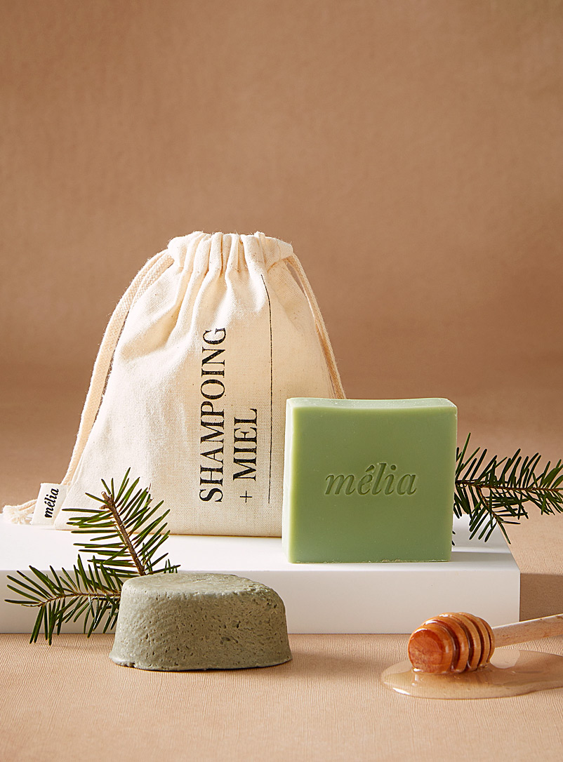 Mélia Balsam fir Nature's bath soap and shampoo bar set