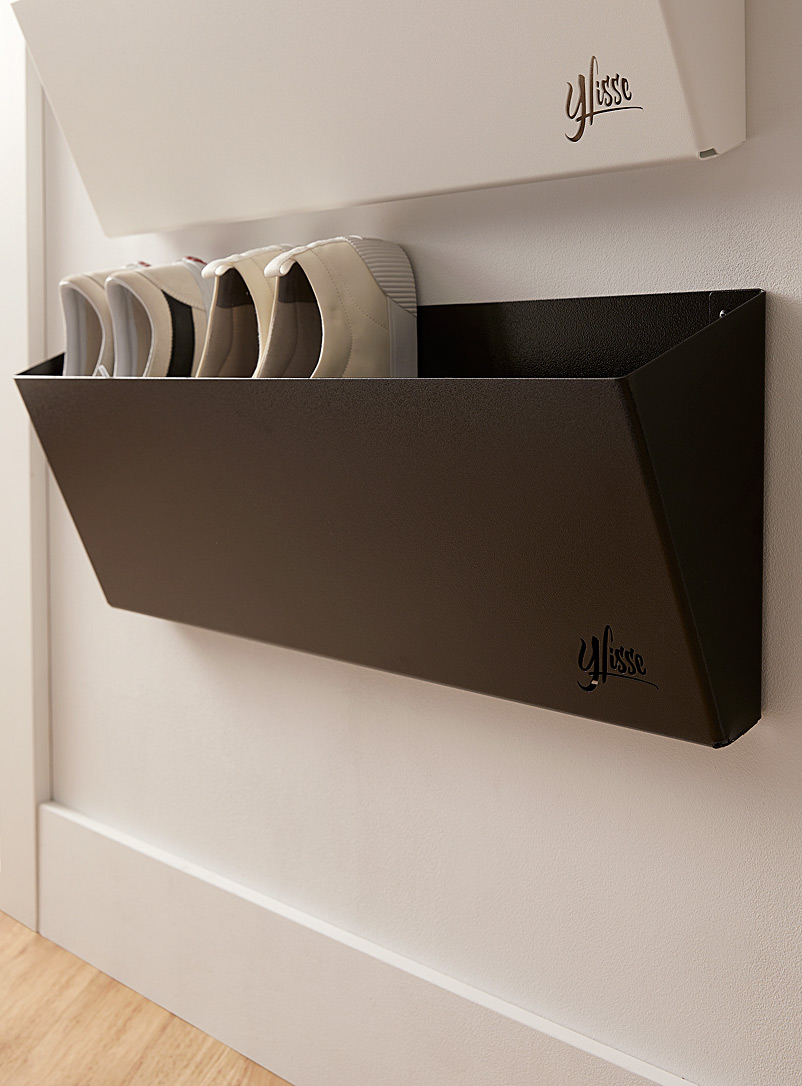Ylisse Black Avril wall-mounted shoe rack