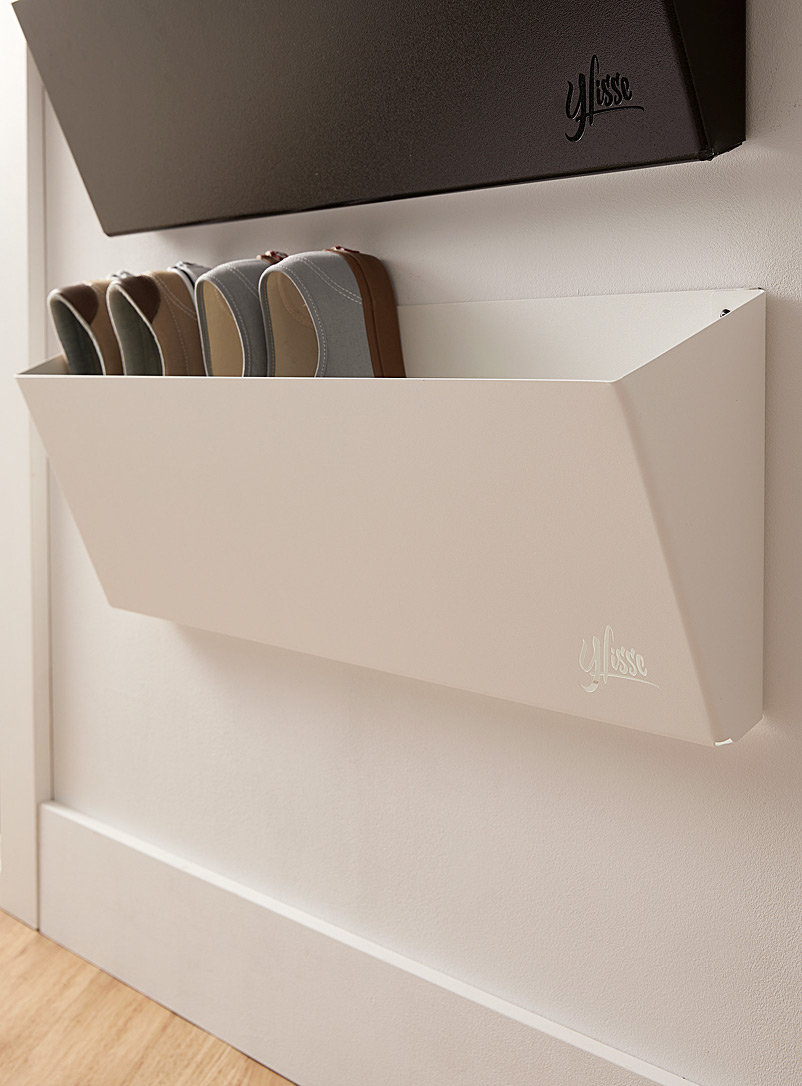 Ylisse White Avril wall-mounted shoe rack