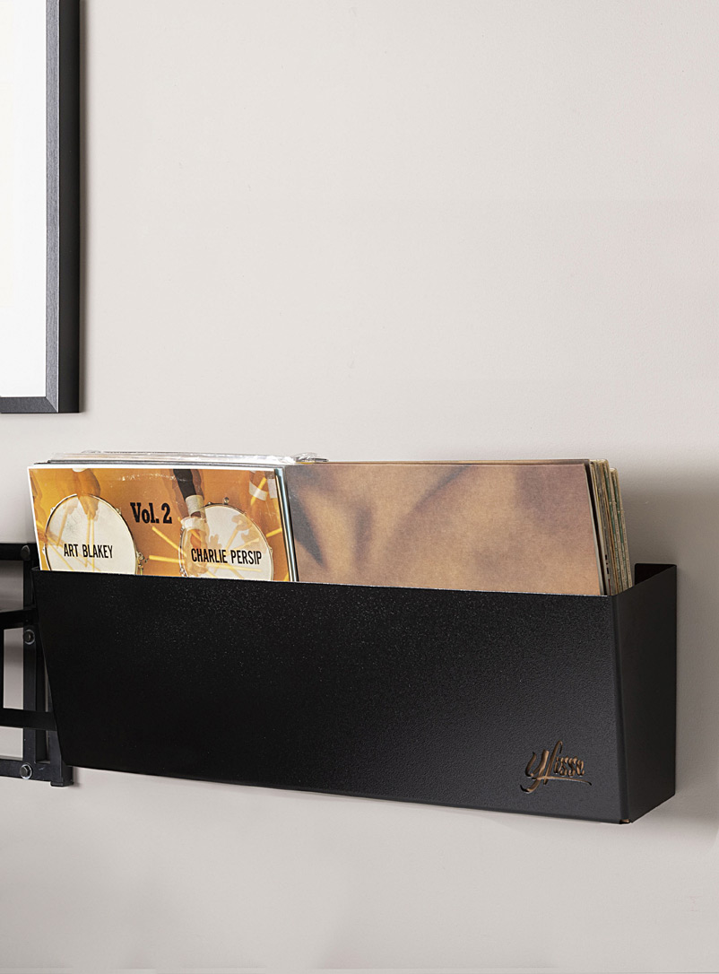 Ylisse Black Disquaire wall-mounted record holder