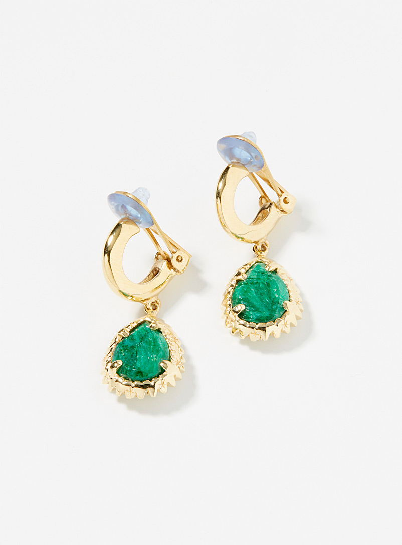 Diaperis Green Precious teardrop earrings for women