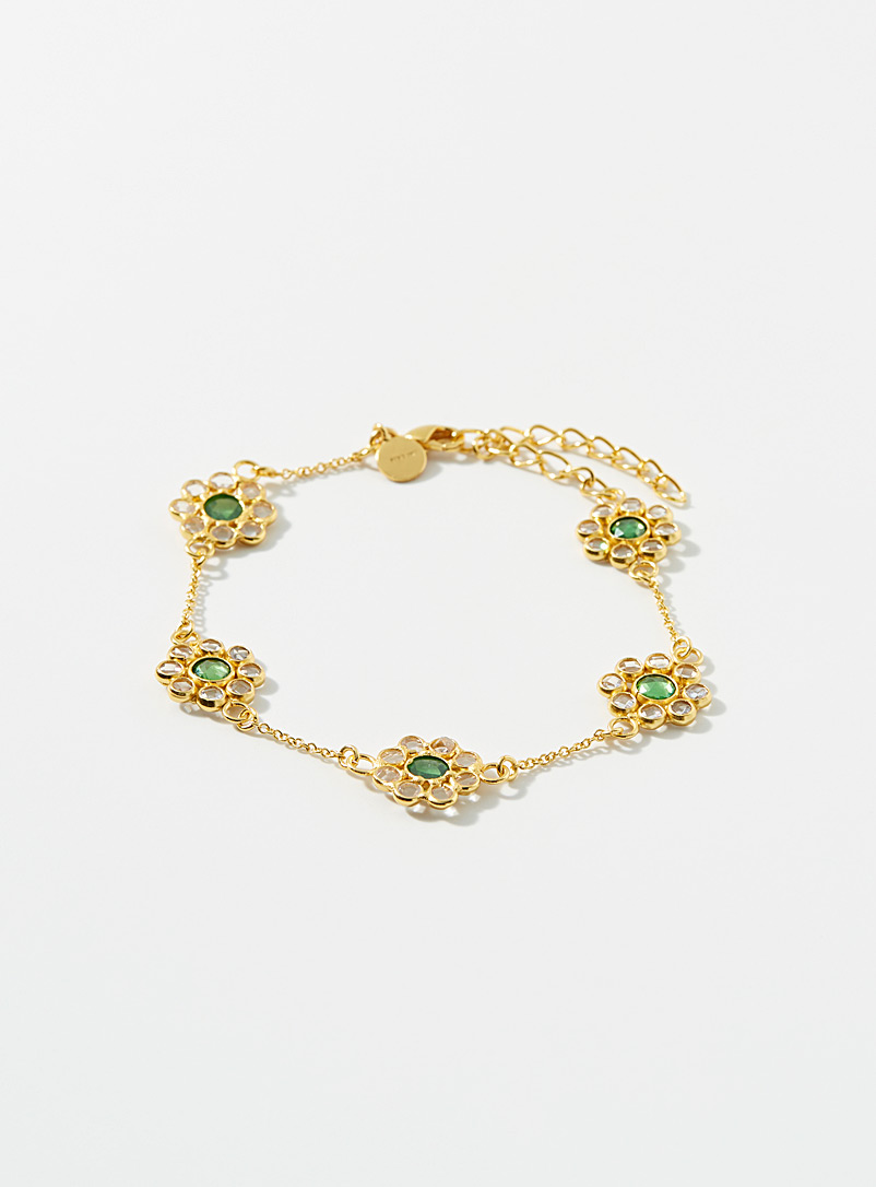 Diaperis: Le bracelet fleurs cristallines Assorti pour femme