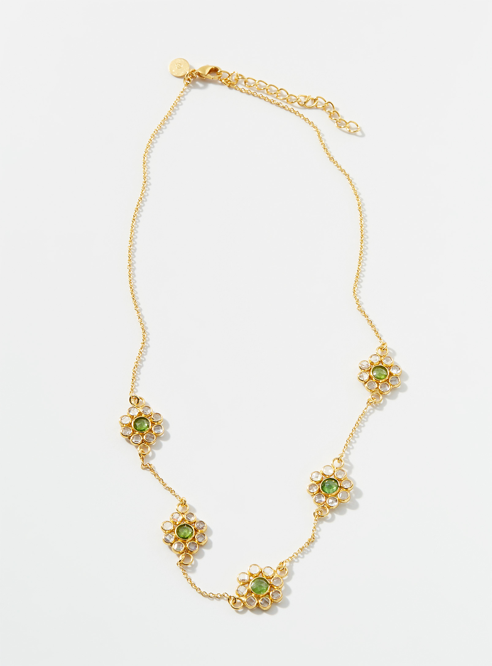 Diaperis Crystalline Flowers Chain In Gold