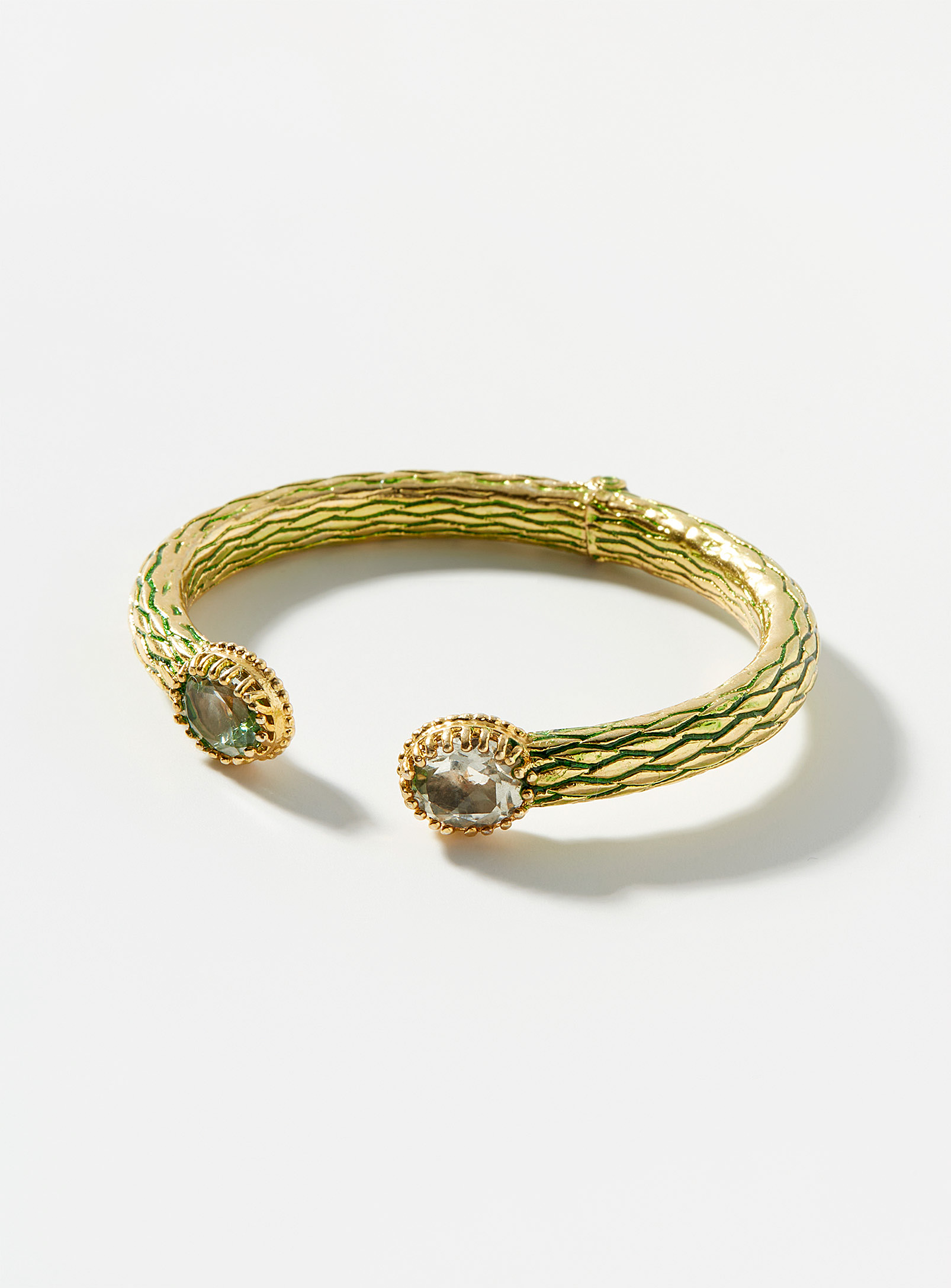 Diaperis - Le bracelet manchette peau de serpent améthystes