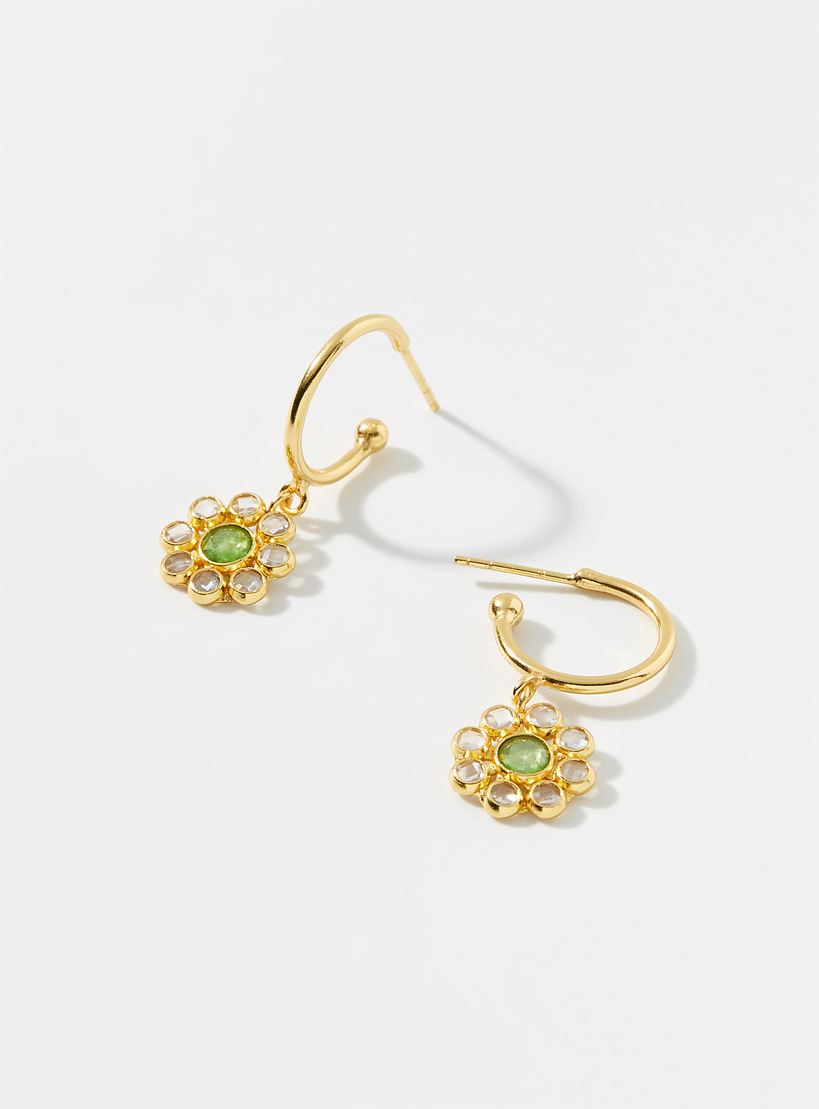 Diaperis Crystalline Flowers Earrings In Gold