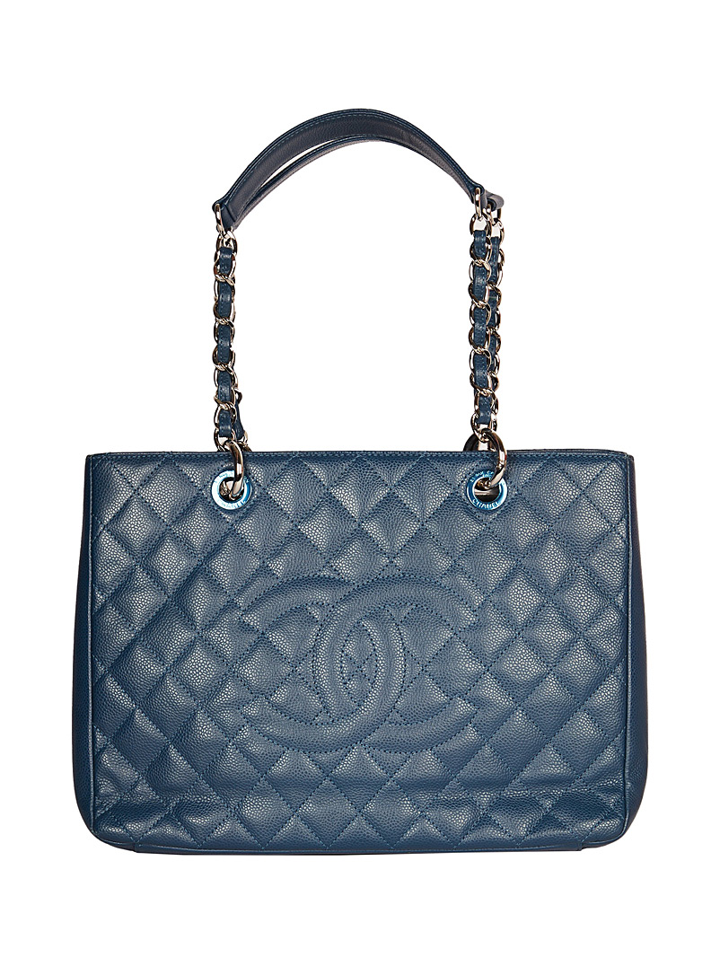 Edito Vintage Dark Blue Grand Shopping tote bag Chanel for women