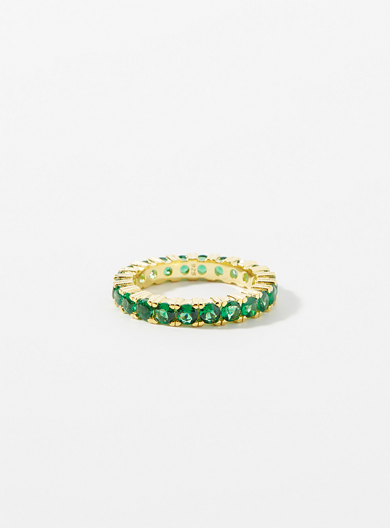 Simons Kelly Green Colourful crystal ring for women