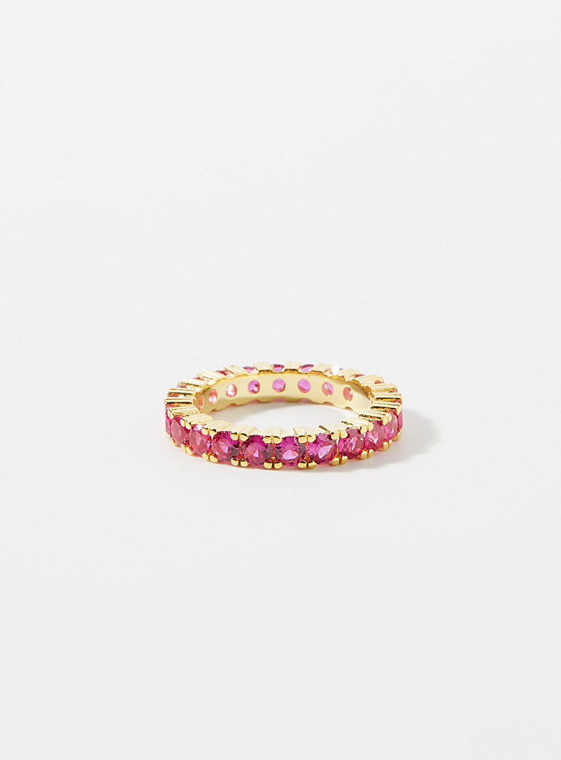 Simons Ruby Red Colourful crystal ring for women