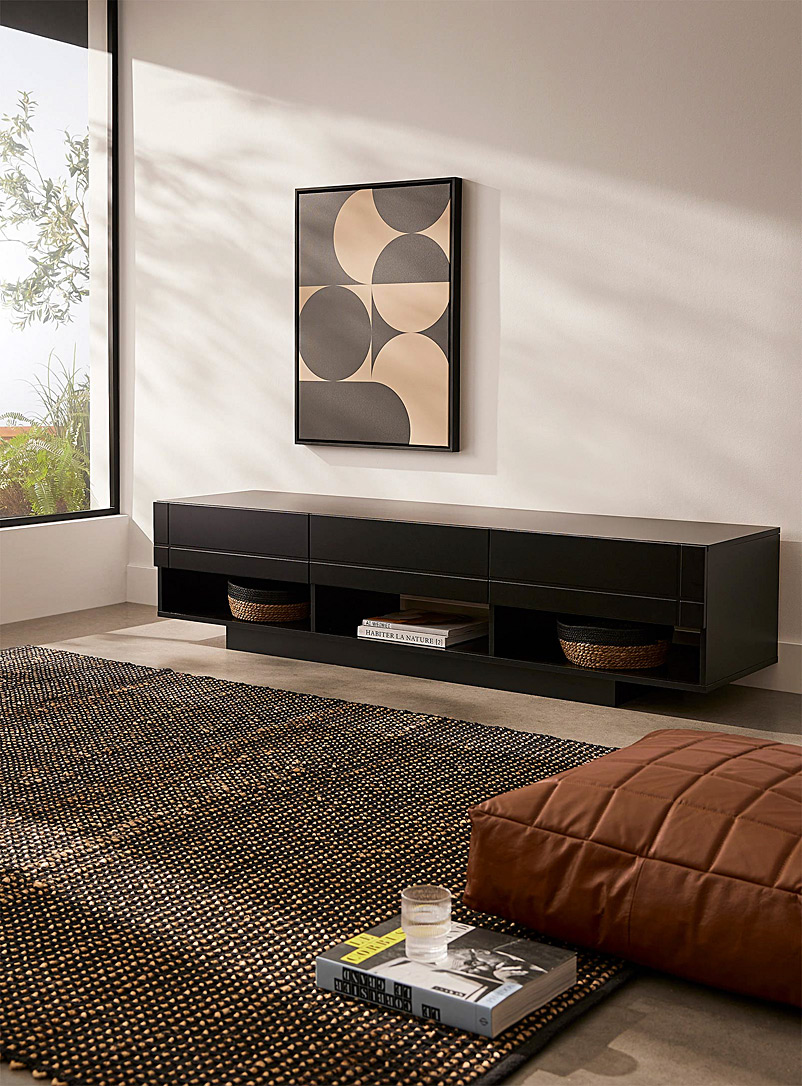 Simons Maison: Le meuble télé trois tiroirs 72 po Noir