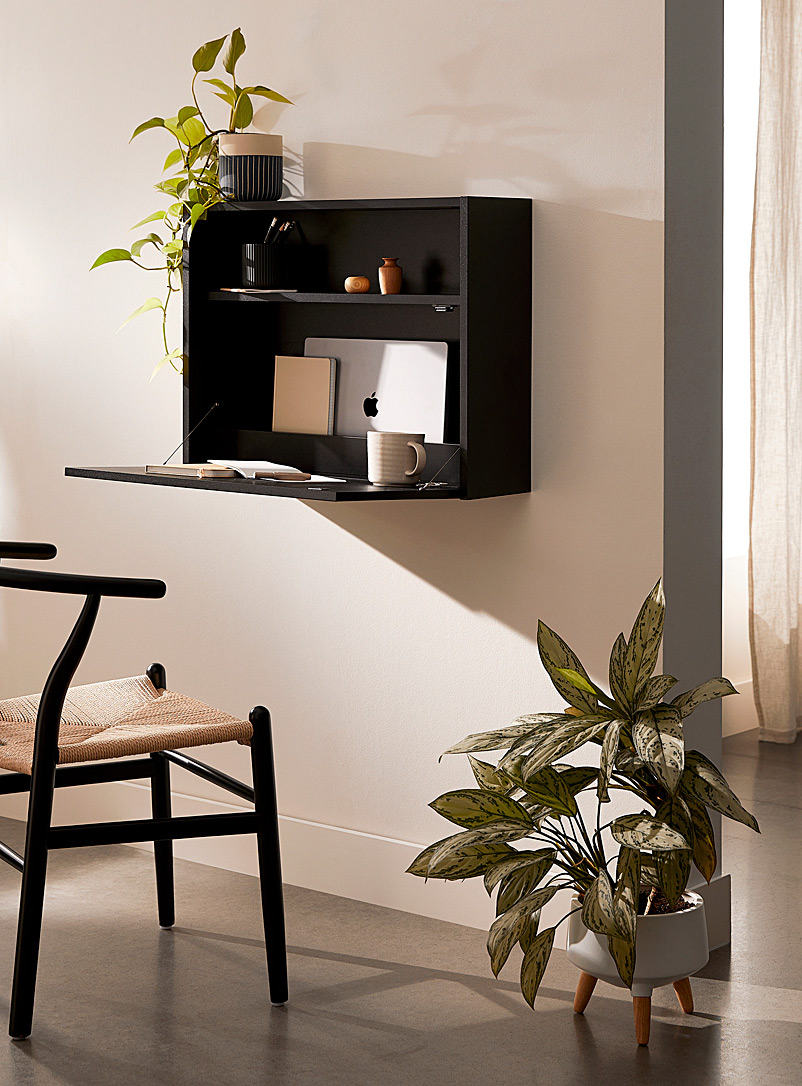 Simons Maison Black Slim black wall-mounted desk
