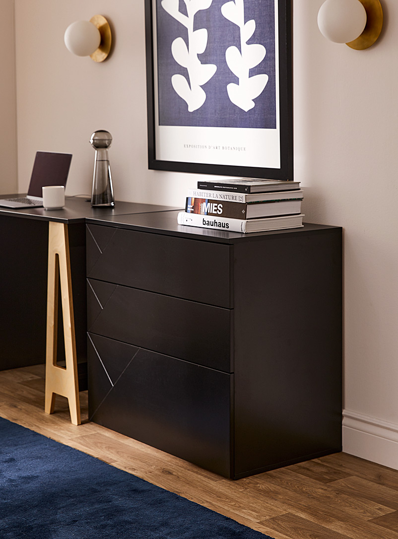 Simons Maison: Le meuble de rangement à trois tiroirs noir Noir
