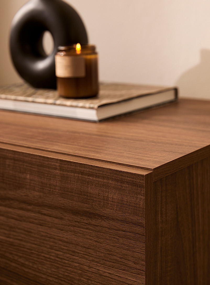 Simons Maison Taupe Minimalist two-drawer bedside table